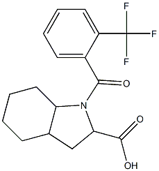 1-[2-(trifluoromethyl)benzoyl]octahydro-1H-indole-2-carboxylic acid 结构式