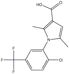 1-[2-chloro-5-(trifluoromethyl)phenyl]-2,5-dimethyl-1H-pyrrole-3-carboxylic acid 结构式