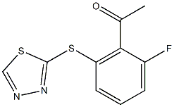 1-[2-fluoro-6-(1,3,4-thiadiazol-2-ylsulfanyl)phenyl]ethan-1-one 结构式