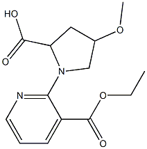 1-[3-(ethoxycarbonyl)pyridin-2-yl]-4-methoxypyrrolidine-2-carboxylic acid 结构式