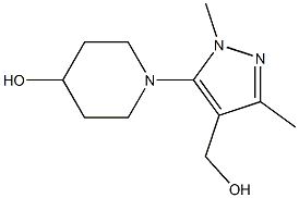 1-[4-(hydroxymethyl)-1,3-dimethyl-1H-pyrazol-5-yl]piperidin-4-ol 结构式