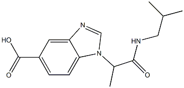 1-{1-[(2-methylpropyl)carbamoyl]ethyl}-1H-1,3-benzodiazole-5-carboxylic acid 结构式