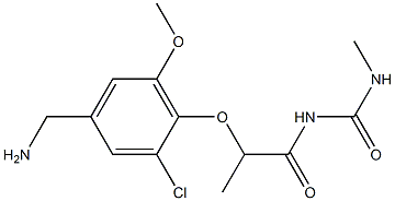 1-{2-[4-(aminomethyl)-2-chloro-6-methoxyphenoxy]propanoyl}-3-methylurea 结构式