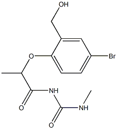 1-{2-[4-bromo-2-(hydroxymethyl)phenoxy]propanoyl}-3-methylurea 结构式