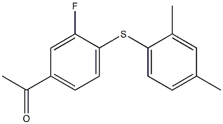 1-{4-[(2,4-dimethylphenyl)sulfanyl]-3-fluorophenyl}ethan-1-one 结构式