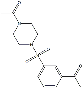 1-{4-[(3-acetylbenzene)sulfonyl]piperazin-1-yl}ethan-1-one 结构式