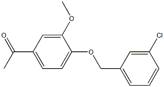 1-{4-[(3-chlorophenyl)methoxy]-3-methoxyphenyl}ethan-1-one 结构式