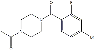 1-acetyl-4-(4-bromo-2-fluorobenzoyl)piperazine 结构式