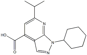 1-cyclohexyl-6-(propan-2-yl)-1H-pyrazolo[3,4-b]pyridine-4-carboxylic acid 结构式