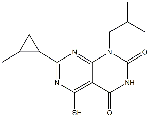 1-isobutyl-5-mercapto-7-(2-methylcyclopropyl)pyrimido[4,5-d]pyrimidine-2,4(1H,3H)-dione 结构式