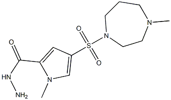 1-methyl-4-[(4-methyl-1,4-diazepan-1-yl)sulfonyl]-1H-pyrrole-2-carbohydrazide 结构式