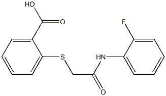 2-({[(2-fluorophenyl)carbamoyl]methyl}sulfanyl)benzoic acid 结构式