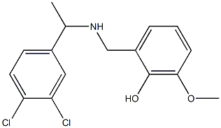 2-({[1-(3,4-dichlorophenyl)ethyl]amino}methyl)-6-methoxyphenol 结构式