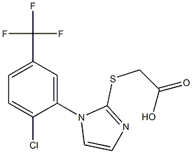 2-({1-[2-chloro-5-(trifluoromethyl)phenyl]-1H-imidazol-2-yl}sulfanyl)acetic acid 结构式