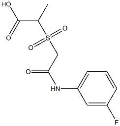 2-({2-[(3-fluorophenyl)amino]-2-oxoethyl}sulfonyl)propanoic acid 结构式