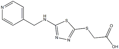 2-({5-[(pyridin-4-ylmethyl)amino]-1,3,4-thiadiazol-2-yl}sulfanyl)acetic acid 结构式