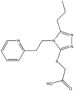 2-({5-propyl-4-[2-(pyridin-2-yl)ethyl]-4H-1,2,4-triazol-3-yl}sulfanyl)acetic acid 结构式