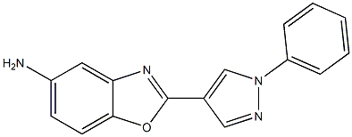 2-(1-phenyl-1H-pyrazol-4-yl)-1,3-benzoxazol-5-amine 结构式