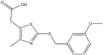 2-(2-{[(3-methoxyphenyl)methyl]sulfanyl}-4-methyl-1,3-thiazol-5-yl)acetic acid 结构式