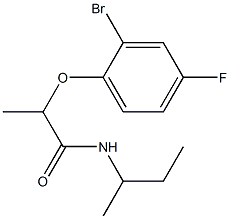 2-(2-bromo-4-fluorophenoxy)-N-(butan-2-yl)propanamide 结构式
