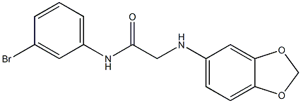 2-(2H-1,3-benzodioxol-5-ylamino)-N-(3-bromophenyl)acetamide 结构式