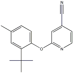 2-(2-tert-butyl-4-methylphenoxy)pyridine-4-carbonitrile 结构式