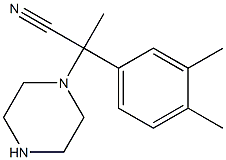 2-(3,4-dimethylphenyl)-2-(piperazin-1-yl)propanenitrile 结构式