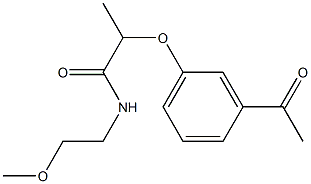 2-(3-acetylphenoxy)-N-(2-methoxyethyl)propanamide 结构式