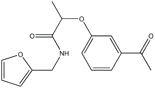 2-(3-acetylphenoxy)-N-(furan-2-ylmethyl)propanamide 结构式