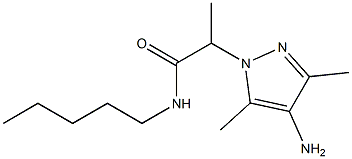 2-(4-amino-3,5-dimethyl-1H-pyrazol-1-yl)-N-pentylpropanamide 结构式