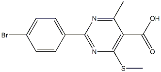 2-(4-bromophenyl)-4-methyl-6-(methylthio)pyrimidine-5-carboxylic acid 结构式