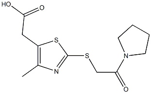 2-(4-methyl-2-{[2-oxo-2-(pyrrolidin-1-yl)ethyl]sulfanyl}-1,3-thiazol-5-yl)acetic acid 结构式