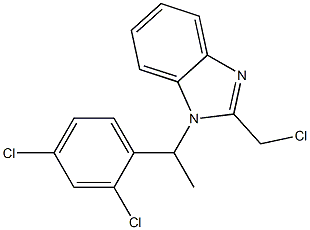 2-(chloromethyl)-1-[1-(2,4-dichlorophenyl)ethyl]-1H-1,3-benzodiazole 结构式