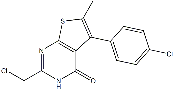 2-(chloromethyl)-5-(4-chlorophenyl)-6-methyl-3H,4H-thieno[2,3-d]pyrimidin-4-one 结构式