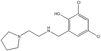 2,4-dichloro-6-({[2-(pyrrolidin-1-yl)ethyl]amino}methyl)phenol 结构式