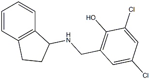 2,4-dichloro-6-[(2,3-dihydro-1H-inden-1-ylamino)methyl]phenol 结构式