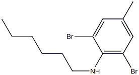 2,6-dibromo-N-hexyl-4-methylaniline 结构式