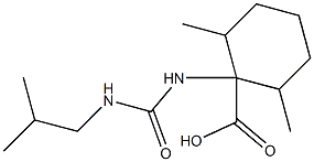 2,6-dimethyl-1-{[(2-methylpropyl)carbamoyl]amino}cyclohexane-1-carboxylic acid 结构式