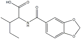 2-[(1,3-benzodioxol-5-ylcarbonyl)amino]-3-methylpentanoic acid 结构式
