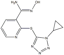 2-[(1-cyclopropyl-1H-1,2,3,4-tetrazol-5-yl)sulfanyl]-N'-hydroxypyridine-3-carboximidamide 结构式