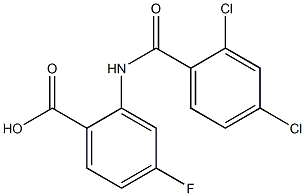 2-[(2,4-dichlorobenzene)amido]-4-fluorobenzoic acid 结构式