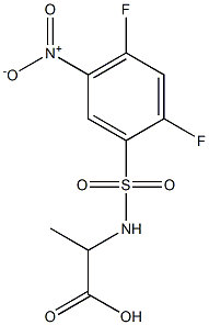 2-[(2,4-difluoro-5-nitrobenzene)sulfonamido]propanoic acid 结构式