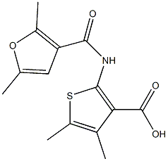 2-[(2,5-dimethyl-3-furoyl)amino]-4,5-dimethylthiophene-3-carboxylic acid 结构式