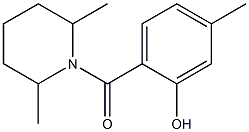 2-[(2,6-dimethylpiperidin-1-yl)carbonyl]-5-methylphenol 结构式