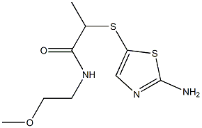 2-[(2-amino-1,3-thiazol-5-yl)sulfanyl]-N-(2-methoxyethyl)propanamide 结构式