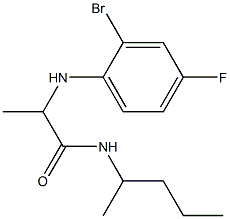 2-[(2-bromo-4-fluorophenyl)amino]-N-(pentan-2-yl)propanamide 结构式