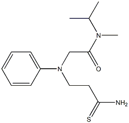 2-[(2-carbamothioylethyl)(phenyl)amino]-N-methyl-N-(propan-2-yl)acetamide 结构式