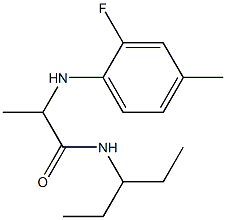 2-[(2-fluoro-4-methylphenyl)amino]-N-(pentan-3-yl)propanamide 结构式