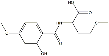 2-[(2-hydroxy-4-methoxybenzoyl)amino]-4-(methylthio)butanoic acid 结构式