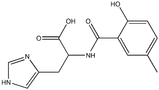 2-[(2-hydroxy-5-methylphenyl)formamido]-3-(1H-imidazol-4-yl)propanoic acid 结构式
